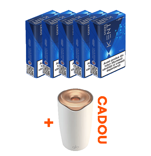 Ofertă 5 pachete KENT for glo™ Hyper + un recipient stickuri CADOU